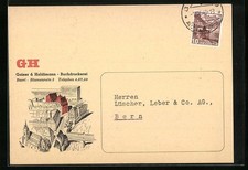 Basel, Buchdruckerei Gaiser & Haldimann, Blumenrain 3, Ansichtskarte 1940 