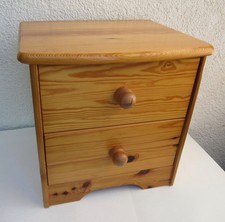 NACHTTISCH-KOMMODE 2 / B 43 x H42 x T35,8 CM / 2 SCHUBFÄCHER / KIEFER MASSIV!