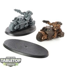 Space Marines - 2 Outriders - teilweise bemalt