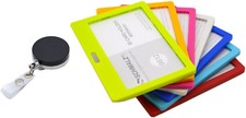 Kartenhalter mit Ausweisjojo  Ausweishülle Querformat Skipasshalter Werksausweis