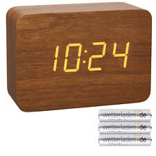 TFA 60.2549 Clocco Funkwecker digital Holzoptik Temperatur Leuchtziffern LED