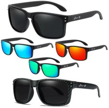 Jec-B Herren Sonnenbrille Polarisiert Nerd Club Carbon UV400 Verspiegelt J16&BC