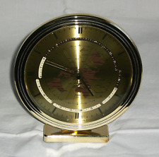 Kundo Quartz Weltzeituhr Messing Tischuhr Kieninger & Obergfell ~70er / Ø 16 cm