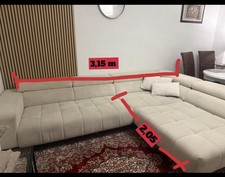 Wohnlandschaft Samt Beige Sofa