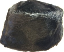 Echte Pelz Kosakenmütze Vintage Schwarz Italienische Qualität Innenumfang 28cm