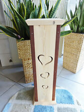 Blumensäule, Blumenständer, Säule,Podest,Holz,Herz,natur, handarbeit, Höhe 80 cm