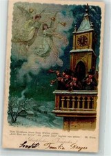 39736582 - sign. Blum, M. Kirche Uhr Trompeter Engel Neujahr