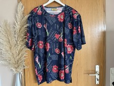 Colours Special Damen Blusentop ~ Gr. 50 52 ~ Tunika Shirt ~ Blau rot gemustert