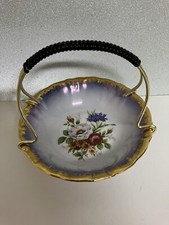 Kleiber Henkelschale Porzellan mit 22 Karat Goldauflage mit Blumenmuster 13cm