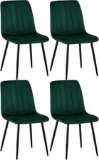 4er Set Esszimmer Wohnzimmer Konferenz Stuhl Stühle Samt Stoff mit Lehne Dijon