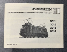 Für Märklin 3011-3012-3013-3014  / Anleitung von 1957