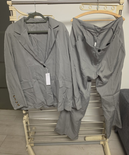 Damen hosenanzug teilig grau - damen, 2-teilig