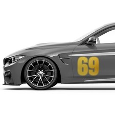 2x Startnummer Auto Aufkleber