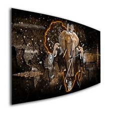 BM Wanduhr 44 cm x 22 cm  leises Uhrwerk Quarzwanduhr 7955-1a Afrika Elefant