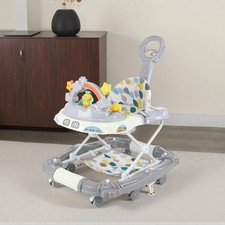 Lauflernhilfe Babywalker faltbar mit Spielset Lauflernwagen Gehfrei Kinder, Grau