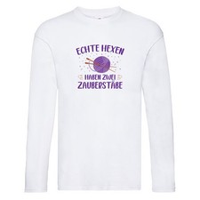 Hexen haben zwei Zauberstäbe | Stricknadeln | Wolle Long Sleeve Weiß