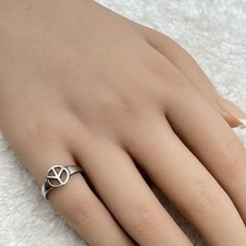 Sterling Silber Peace Zeichen Ring Größe 5,75 gestempelt 925