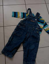 Ein süße Jeans Latzhose mit Pulli für Jungen, Gr.74  von C&A und Topolino