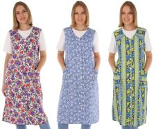 Knopfkittel Baumwolle bunt Kochschürze Hauskleid Kittel Schürze ohne Arm