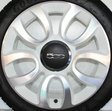 4 Leichtmetallräder Fiat 500L 7 X 17" Original Weiß Diamantiert 735576246