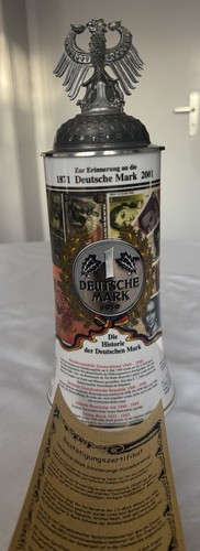 Bierkrug mit adler zinn deckel - bierkrug,