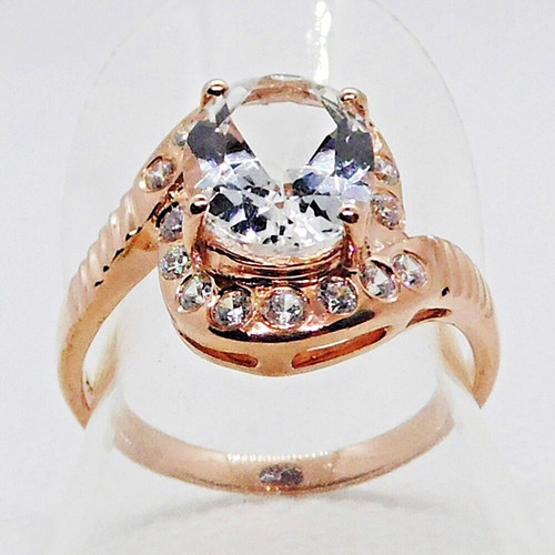 Oval weißtopas zirkonia - weißtopas, ring