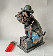 mechanisch Spardose Sparbüchse Sparautomat moneybox Bulldog OLE PUFFER Gusseisen