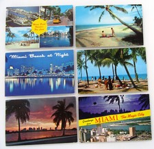 USA Lot Amerika 6 x Postcard MIAMI BEACH in FLORIDA Amerika frankiert gelaufen