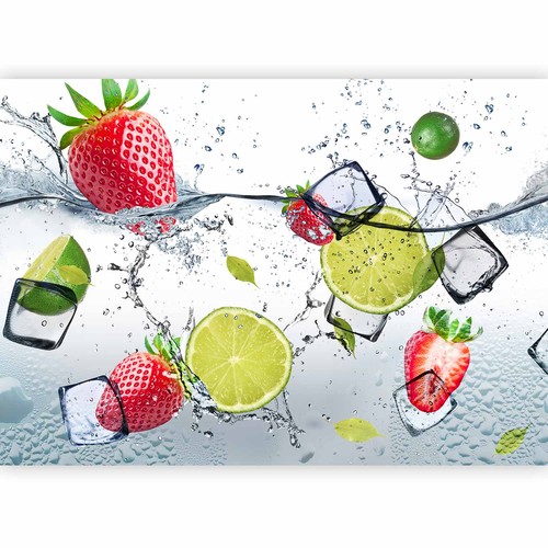 Wasser eis zitrone fototapete - zitrone,