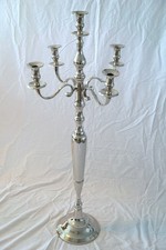 Kerzenleuchter 5-armig silber vernickelt Kerzenhalter  Aluminium ca. 104x46x46