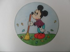 DEKO Fensterbild Seide / HERBST Disney * Mickey Maus * handbemalt Seidenmalerei