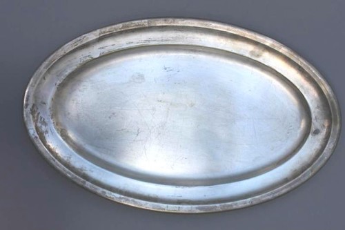 Große ovale silberplatte - ovale,