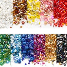 Rocailles Perlen MIX 800 Stk 4mm/2mm DIY Schmuck Basteln Set bunt kleine Perlen
