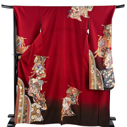 Furisode kimono color block - kimono,