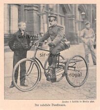 Antikes Fahrrad - Dreirad - 1896 - Historische Aufnahme ~9x9cm