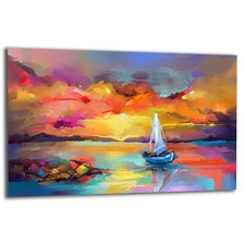 Herdabdeckplatte Ceranfeldabdeckung Spritzschutz Glas 80x52 Boot