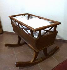 original Biedermeier Babywiege Wiege Baby- Bett - Shabby - mit Patina