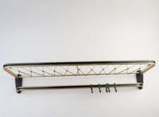 Mid Century Garderobe mit Hutablage 50er Jahre Wandgarderobe Alu Goldfarbend