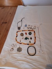 Konvolut Schmuck mit BERNSTEIN UND Silber TEILEN