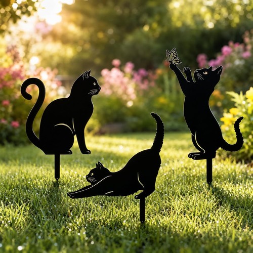 Gartenstecker katze metall - katze,