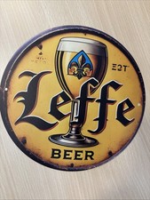 Blechschild rund Leffe Bier