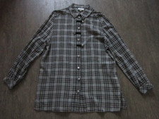 Meico Landhaus Look, langarm Bluse,  grau-blau kariert, Gr.42