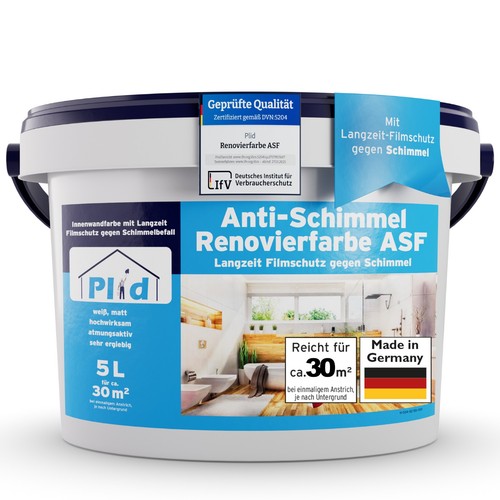 Anti schimmelfarbe weiß - anti-schimmelfarbe, 5l