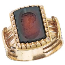 Ring color stone man bust 750