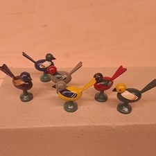 Vogel Gruppe aus Holz 6er Set