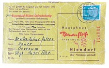 Wyk (Föhr) auf Postkarte aus Oevenum 1954