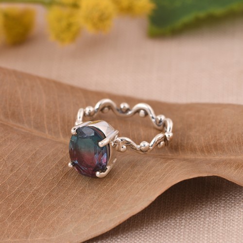 Alexandrit wellenband ring 925 - alexandrit,