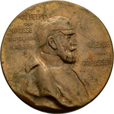 Medaille Preussen  Wilhelm der Große deutscher Kaiser Bronze 40 mm/ 32 g #FCJ41