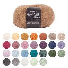 DROPS flauschiges Mohair Kinder Seide Strickgarn Wolle 2-fädig Lace Brushed Haze 210m 25g