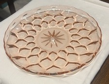 DDR Platte Glas rund rosalin